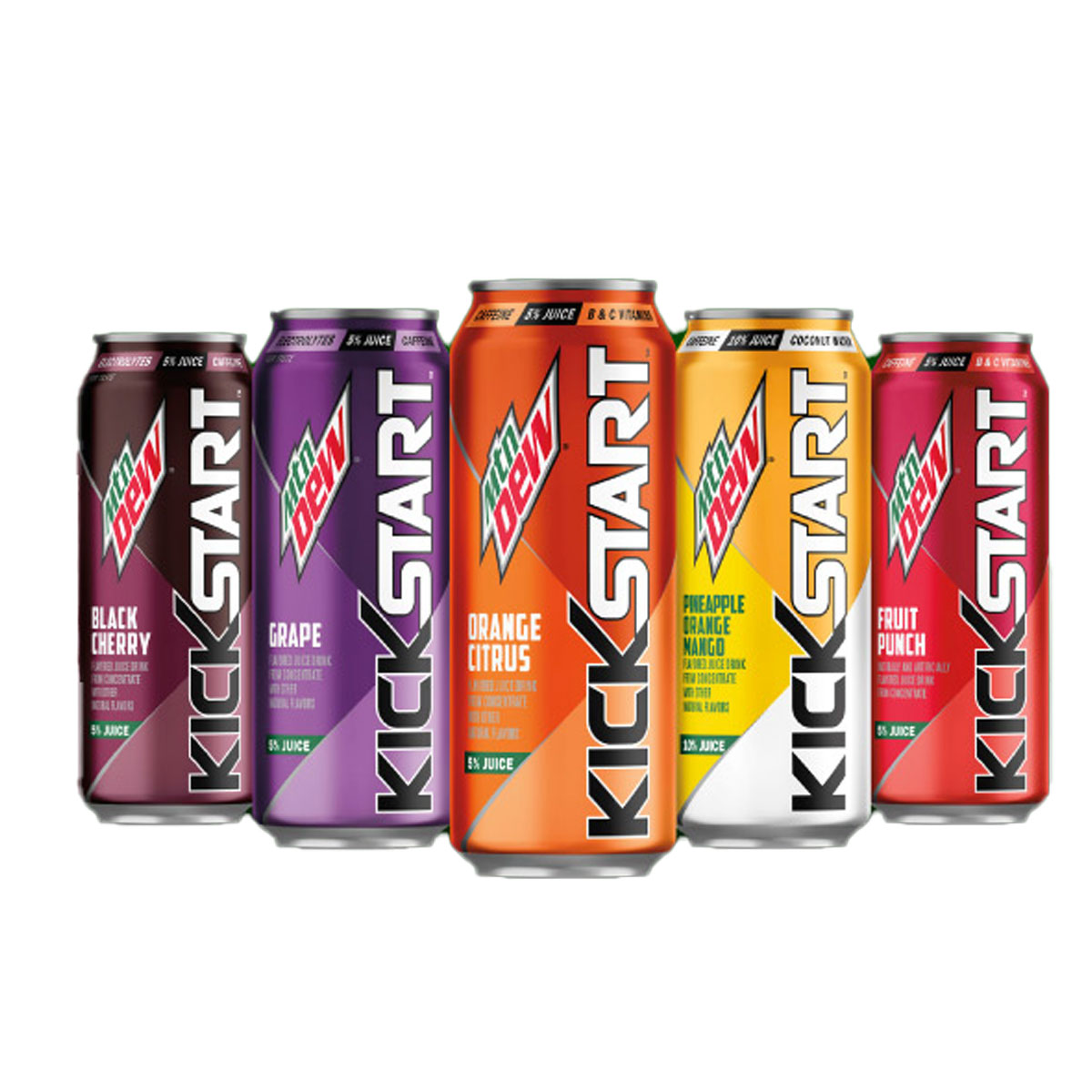 Image showing the flavors of Mtn Dew Kickstart.